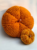 Extra-Large Plush Orange Pumpkin with Wooden Stem