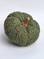 Handmade Green Textured Pumpkin with Wooden Stem