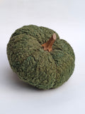 Handmade Green Textured Pumpkin with Wooden Stem