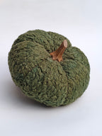 Handmade Green Textured Pumpkin with Wooden Stem