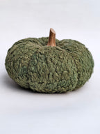 Handmade Green Textured Pumpkin with Wooden Stem