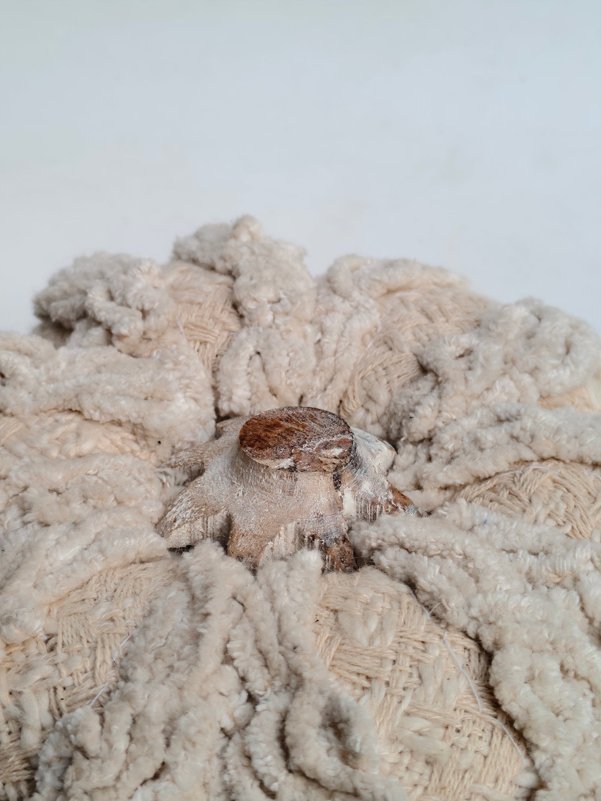 Handcrafted Tufted Chenille Pumpkin with Natural Stem