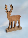 Wooden Reindeer Figurine