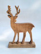 Wooden Reindeer Figurine