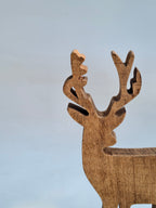 Wooden Reindeer Figurine