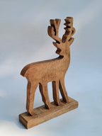 Wooden Reindeer Figurine