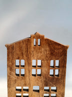 Solid Wood House Silhouette Decor
