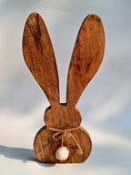 Natural Wood Bunny Decor with Cottontail