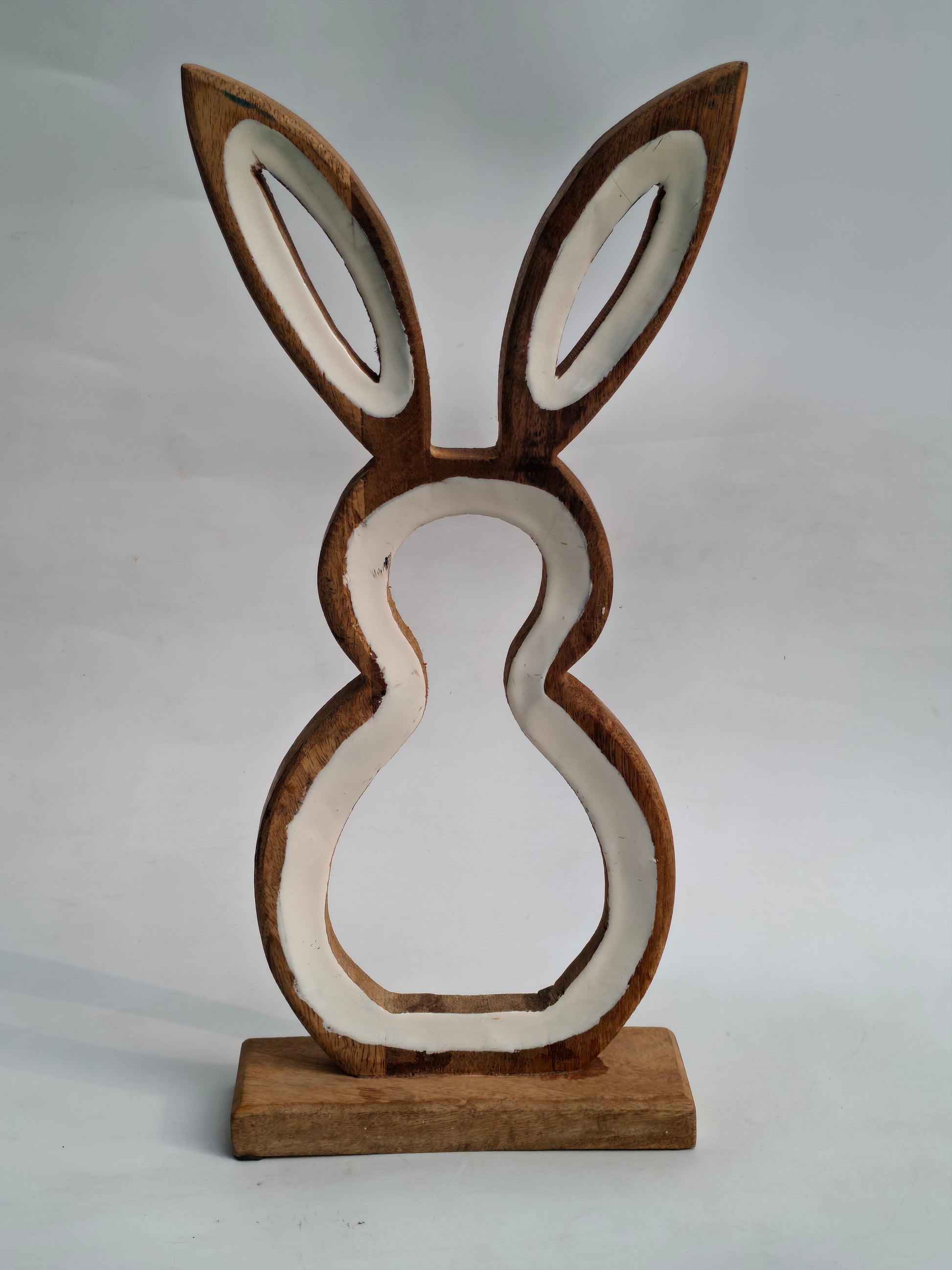Handcrafted Wooden Bunny Silhouette – Rustic Tabletop & Festive Décor