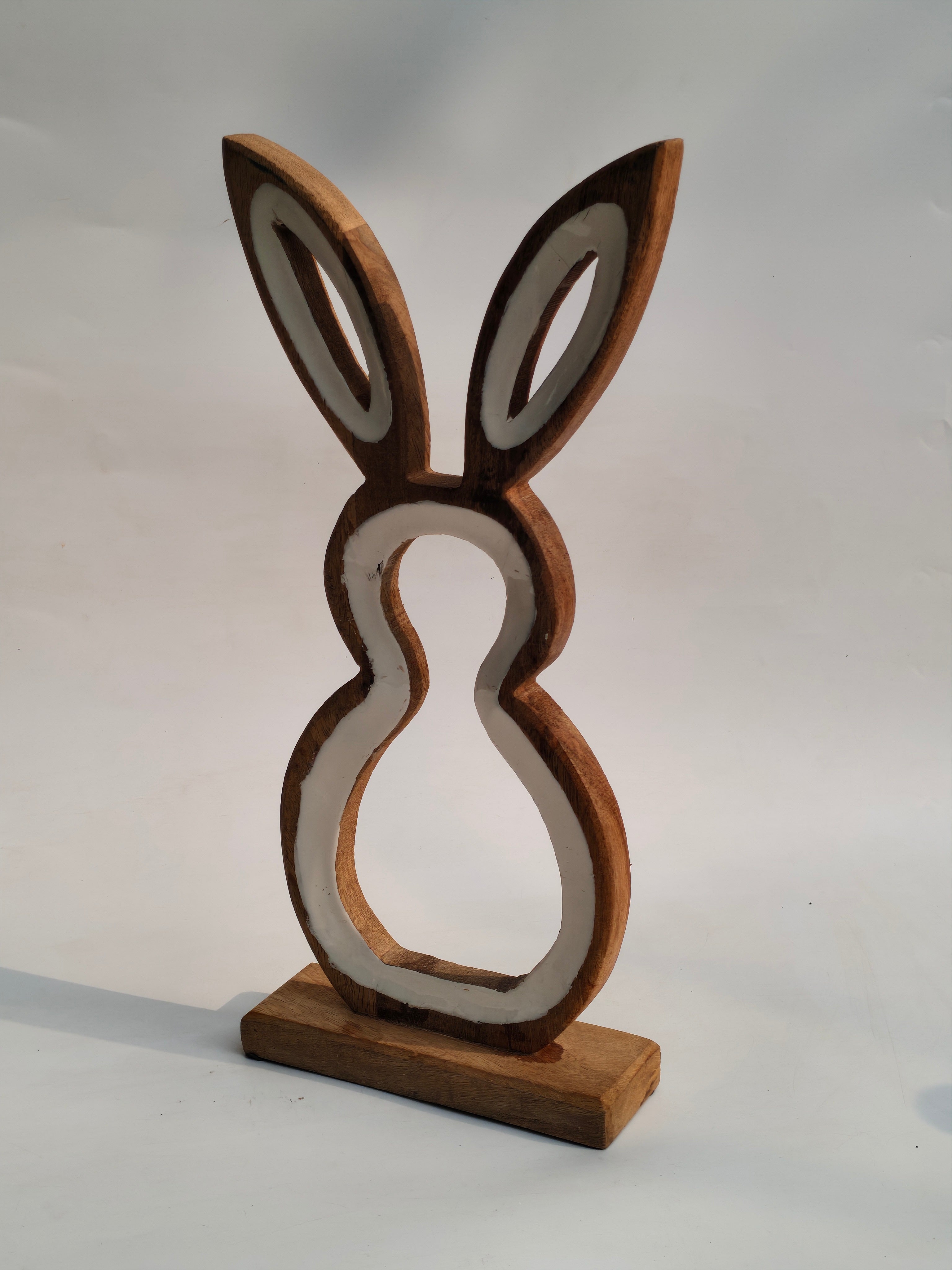 Handcrafted Wooden Bunny Silhouette – Rustic Tabletop & Festive Décor