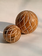 Handcrafted Wooden Decorative Sphere – Carved Accent Ball