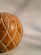 Handcrafted Wooden Decorative Sphere – Carved Accent Ball