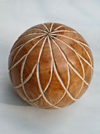 Handcrafted Wooden Decorative Sphere – Carved Accent Ball