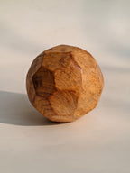 Hand-Carved Abstract Wood Sphere