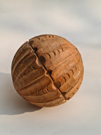 Hand-Carved Segmented Wooden Sphere