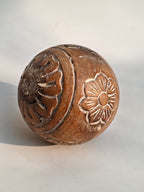 Hand-Carved Floral Decorative Sphere