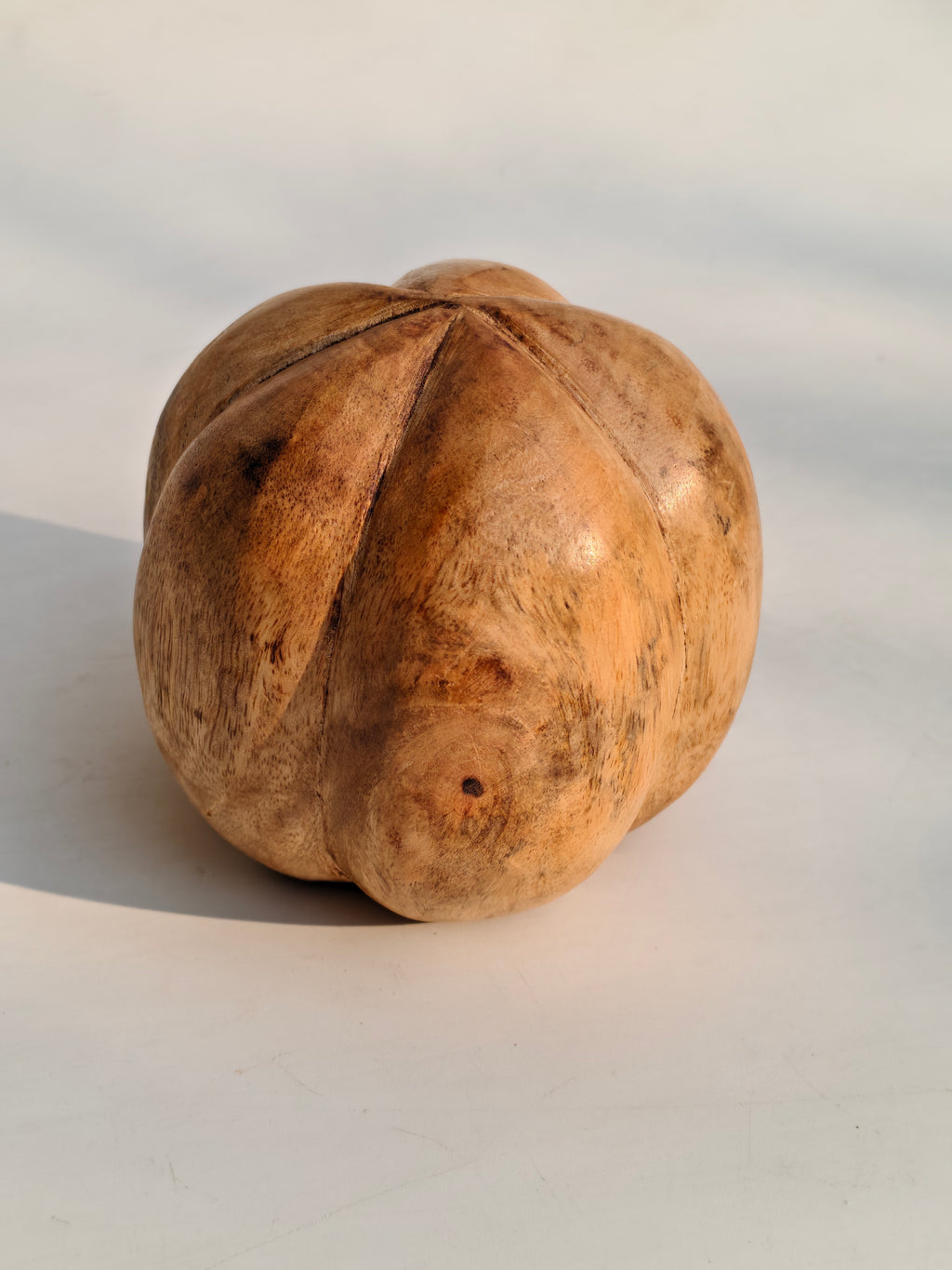 Hand-Carved Mango Wood Decorative Sphere