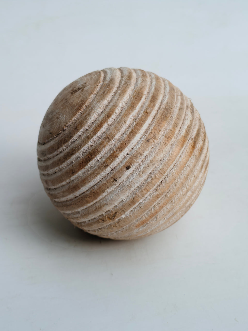 Rustic Wooden Decorative Ball – Handcrafted Accent Piece