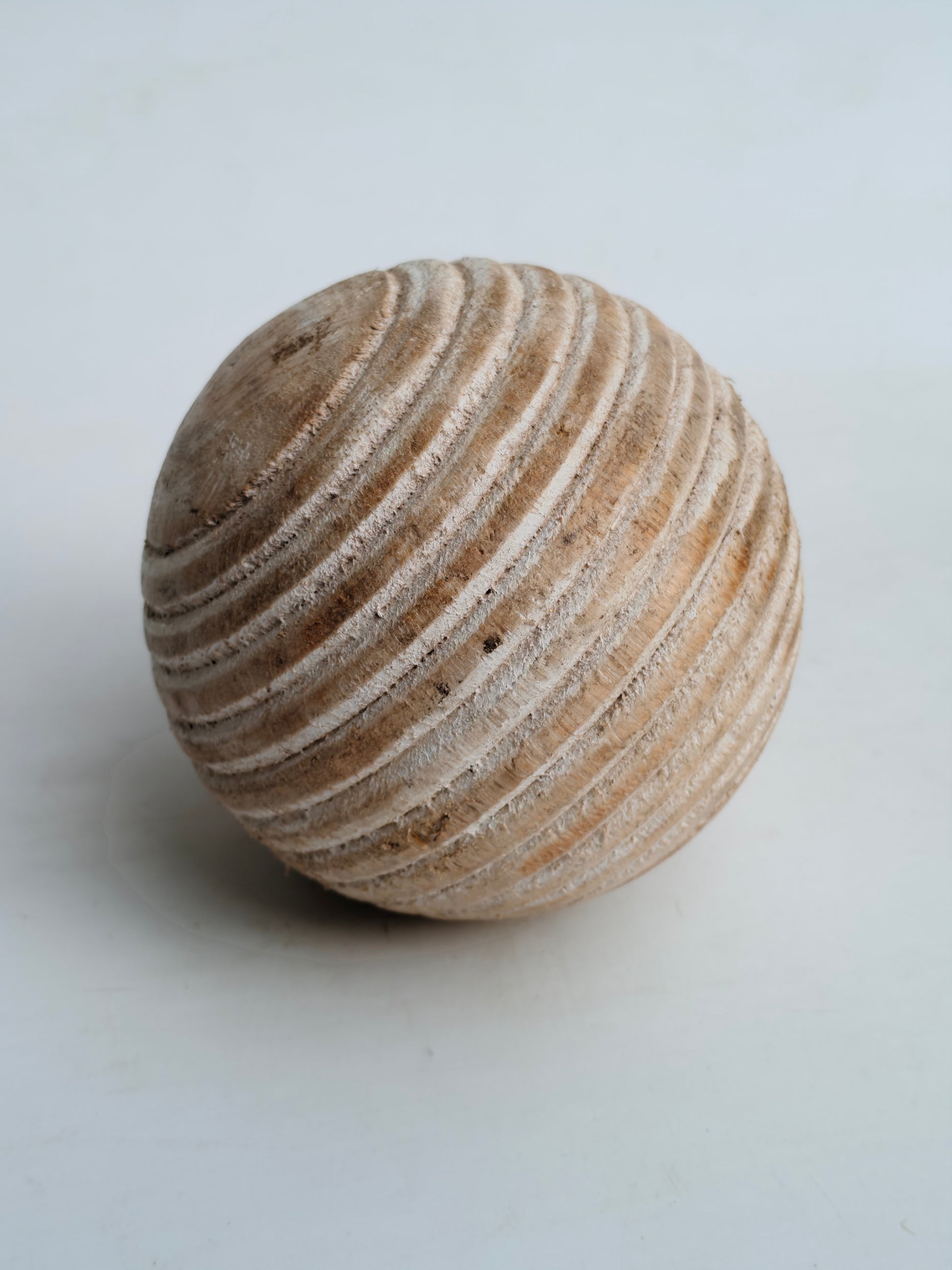Rustic Wooden Decorative Ball – Handcrafted Accent Piece
