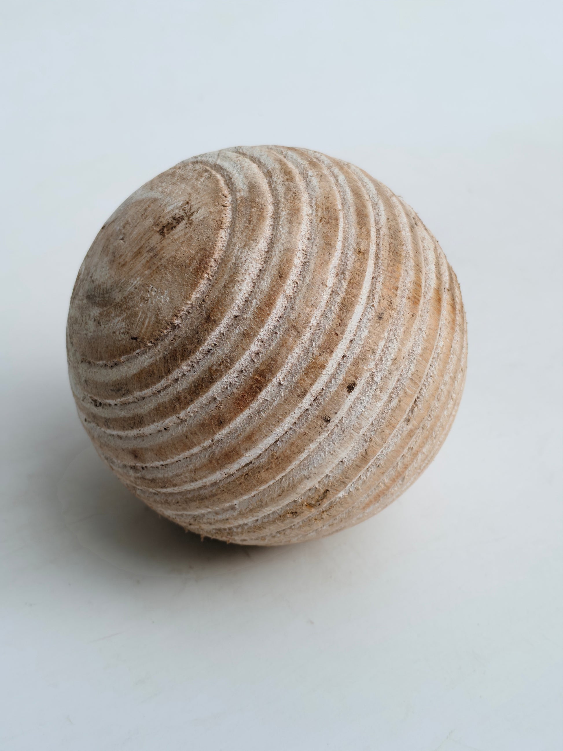 Rustic Wooden Decorative Ball – Handcrafted Accent Piece