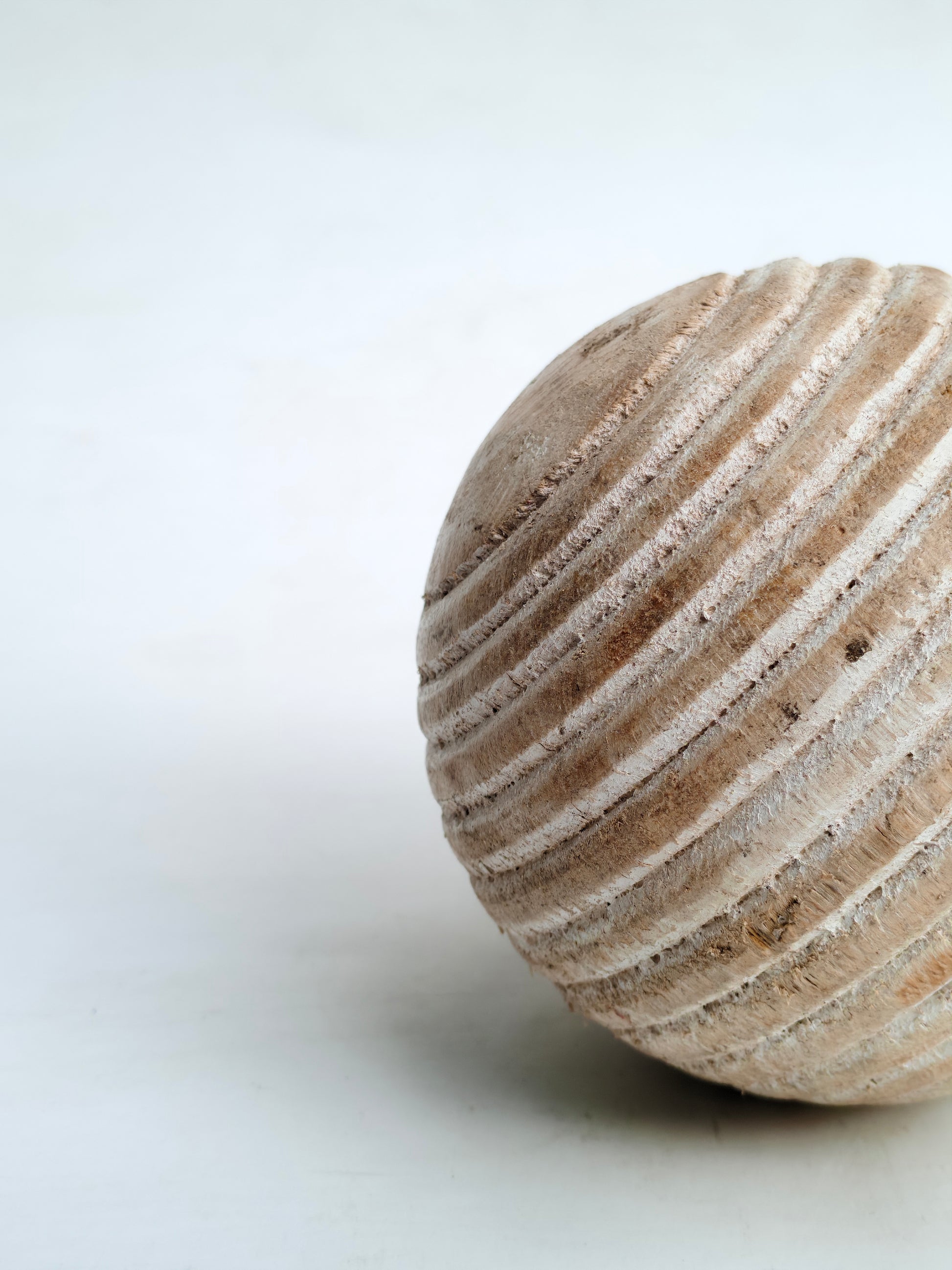 Rustic Wooden Decorative Ball – Handcrafted Accent Piece