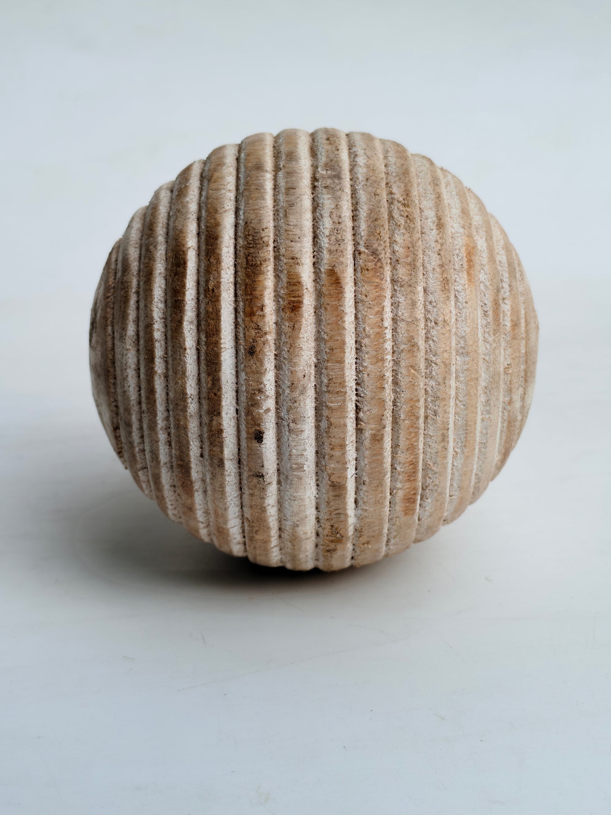 Rustic Wooden Decorative Ball – Handcrafted Accent Piece