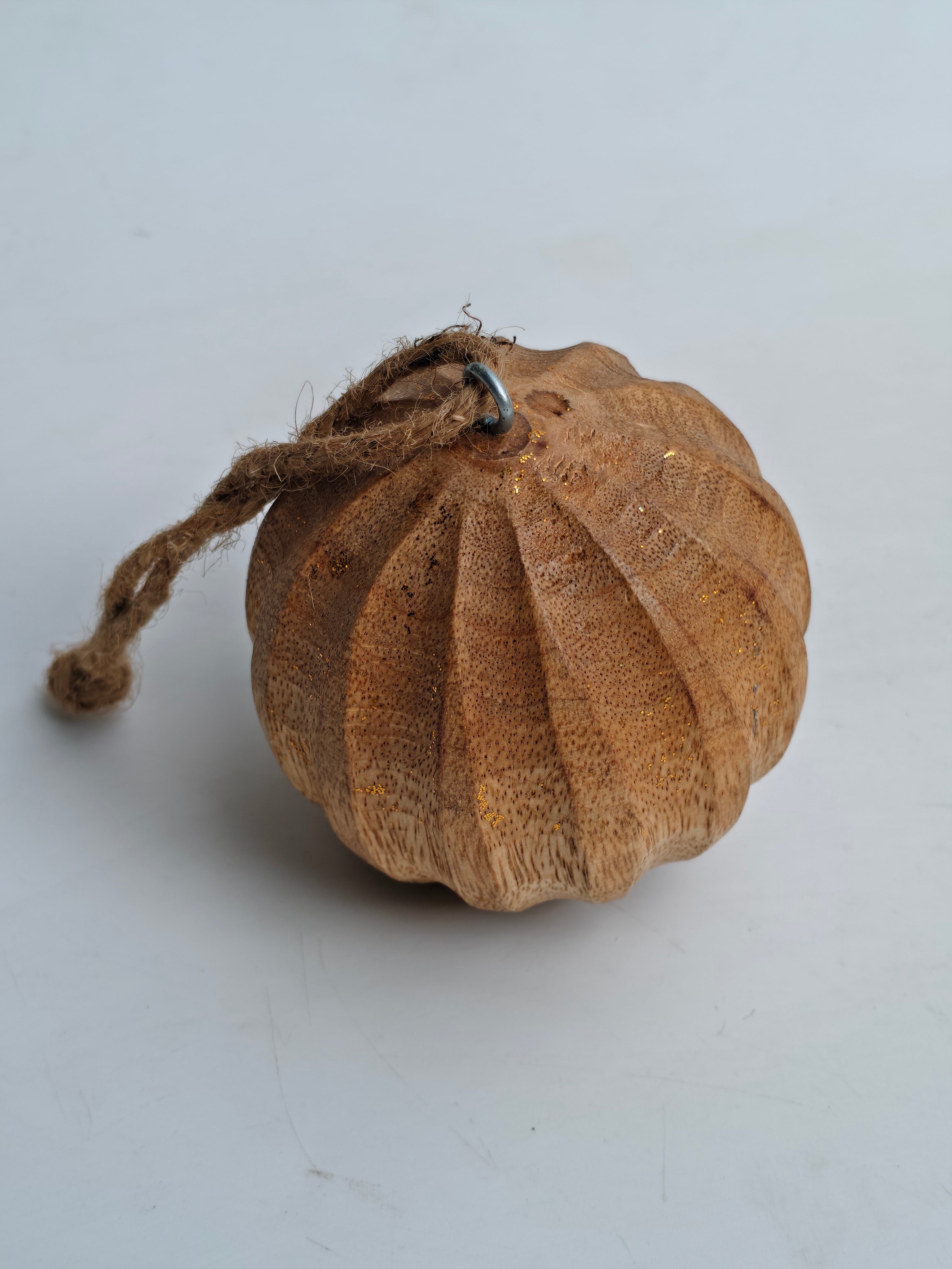 Wooden Hanging Ornaments – Set of 5 Hand-Carved Décor Balls