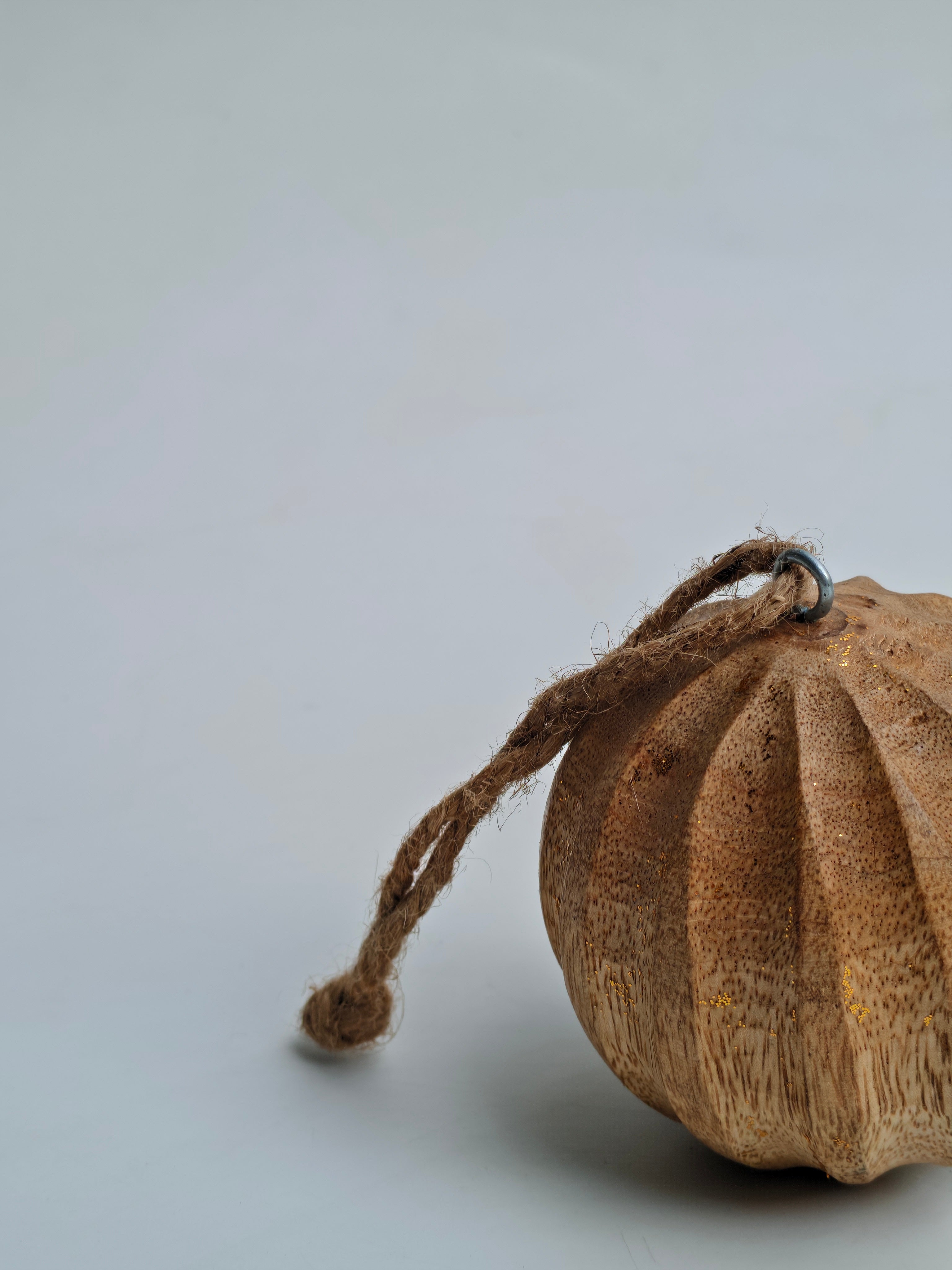 Wooden Hanging Ornaments – Set of 5 Hand-Carved Décor Balls