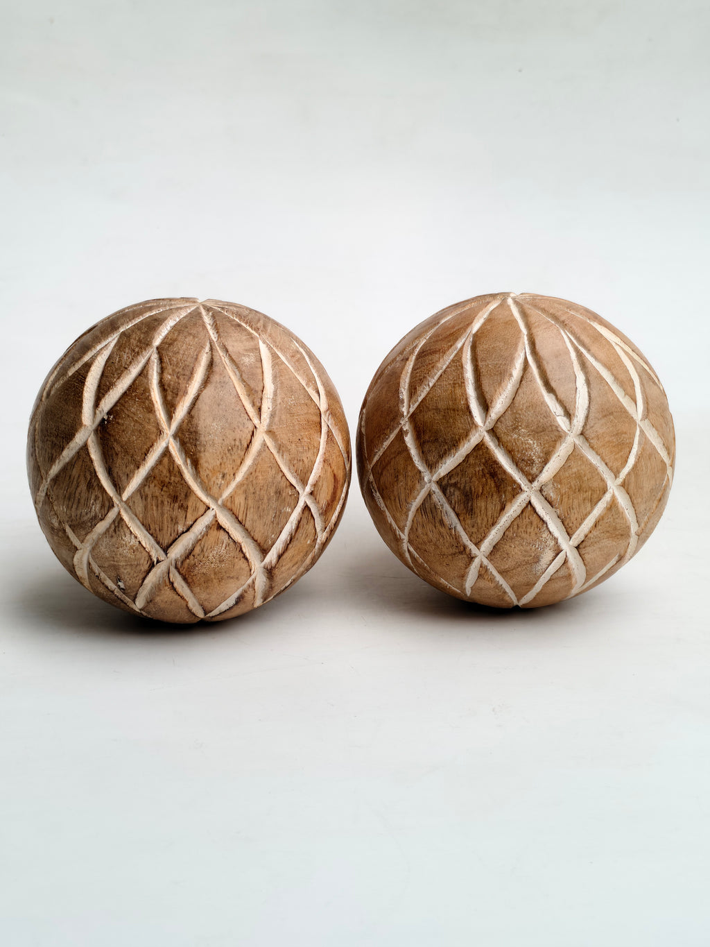 Hand-Carved Wooden Decorative Ball – Single Piece