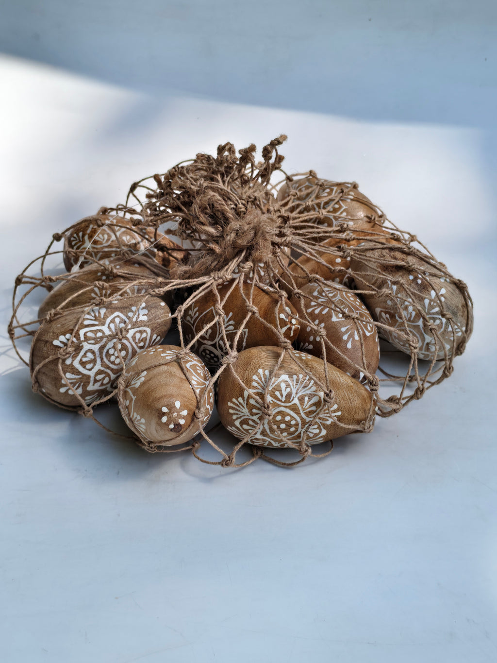 Hand-Carved Wooden Easter Eggs – Set of 8