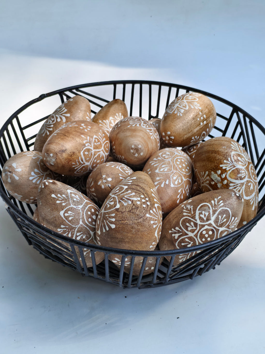 Hand-Carved Wooden Easter Eggs – Set of 8