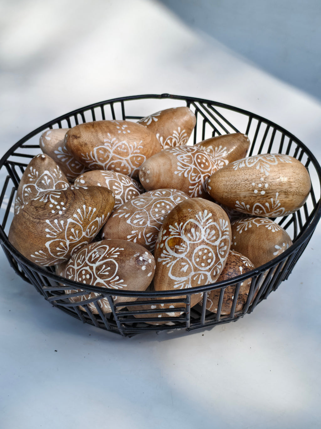 Hand-Carved Wooden Easter Eggs – Set of 8