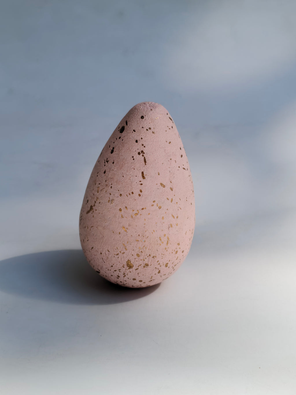 Solid Wood Blush Speckled Decorative Eggs Set of 8