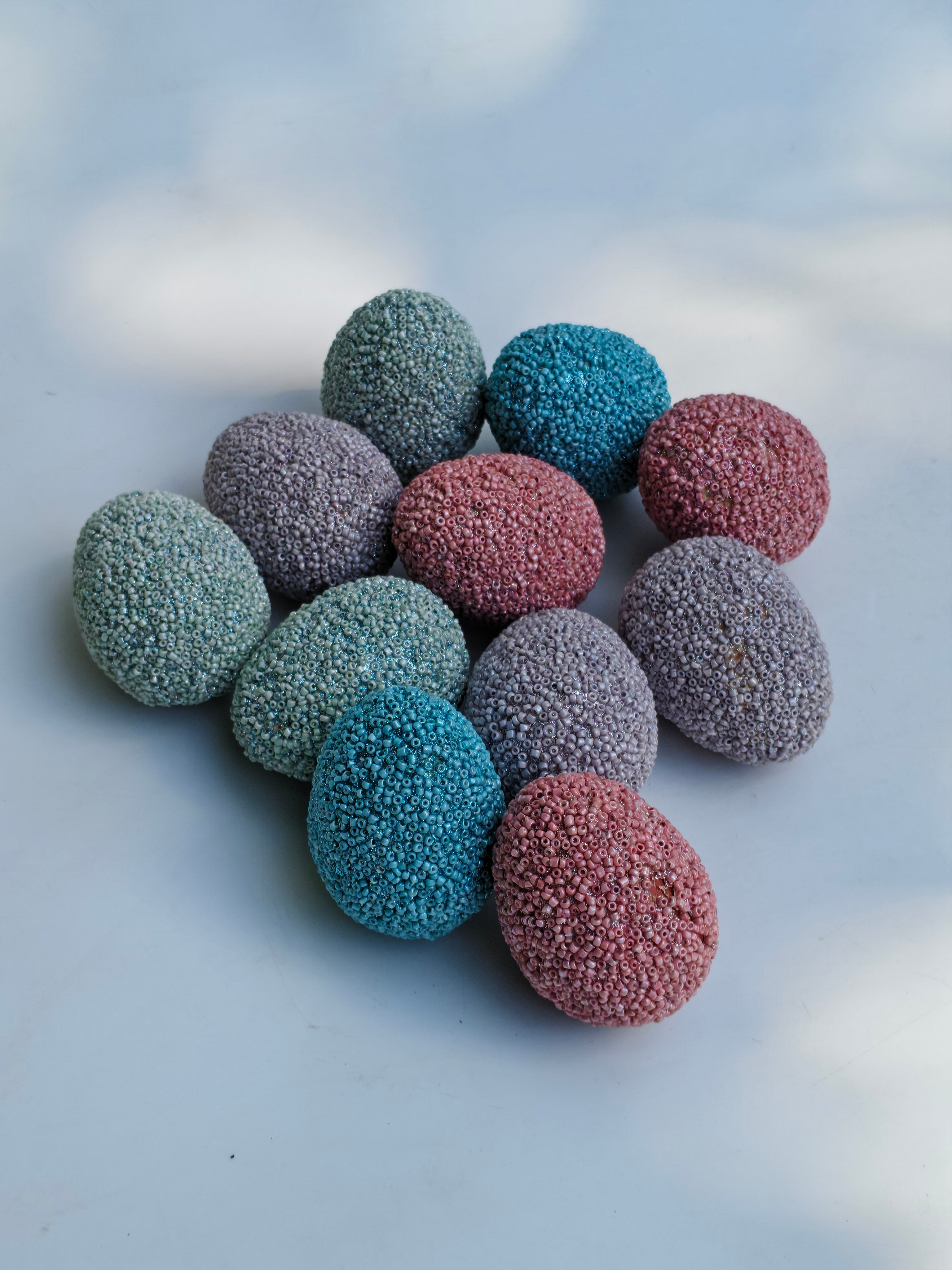 Pastel Beaded Easter Eggs