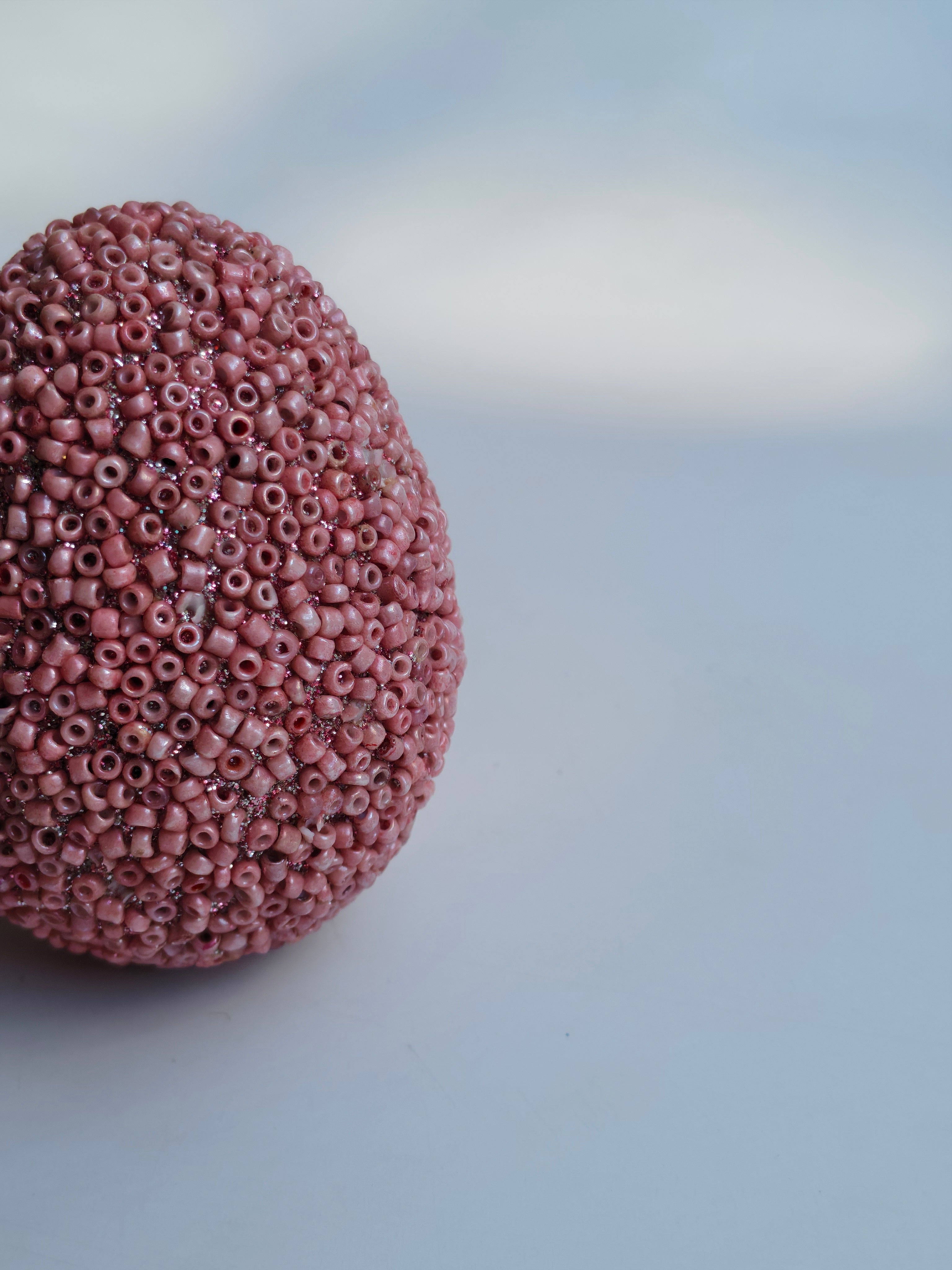 Pastel Beaded Easter Eggs – Set of 8 | Textured Decorative Accents