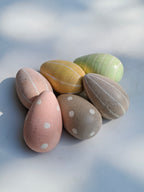 Pastel Hand-Painted Decorative Wooden Eggs