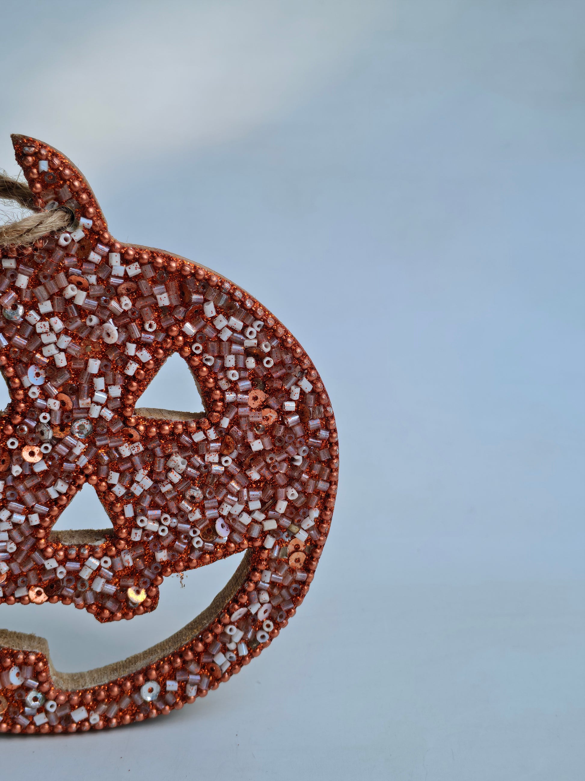 Sparkling Beaded Jack-O'-Lantern Ornament