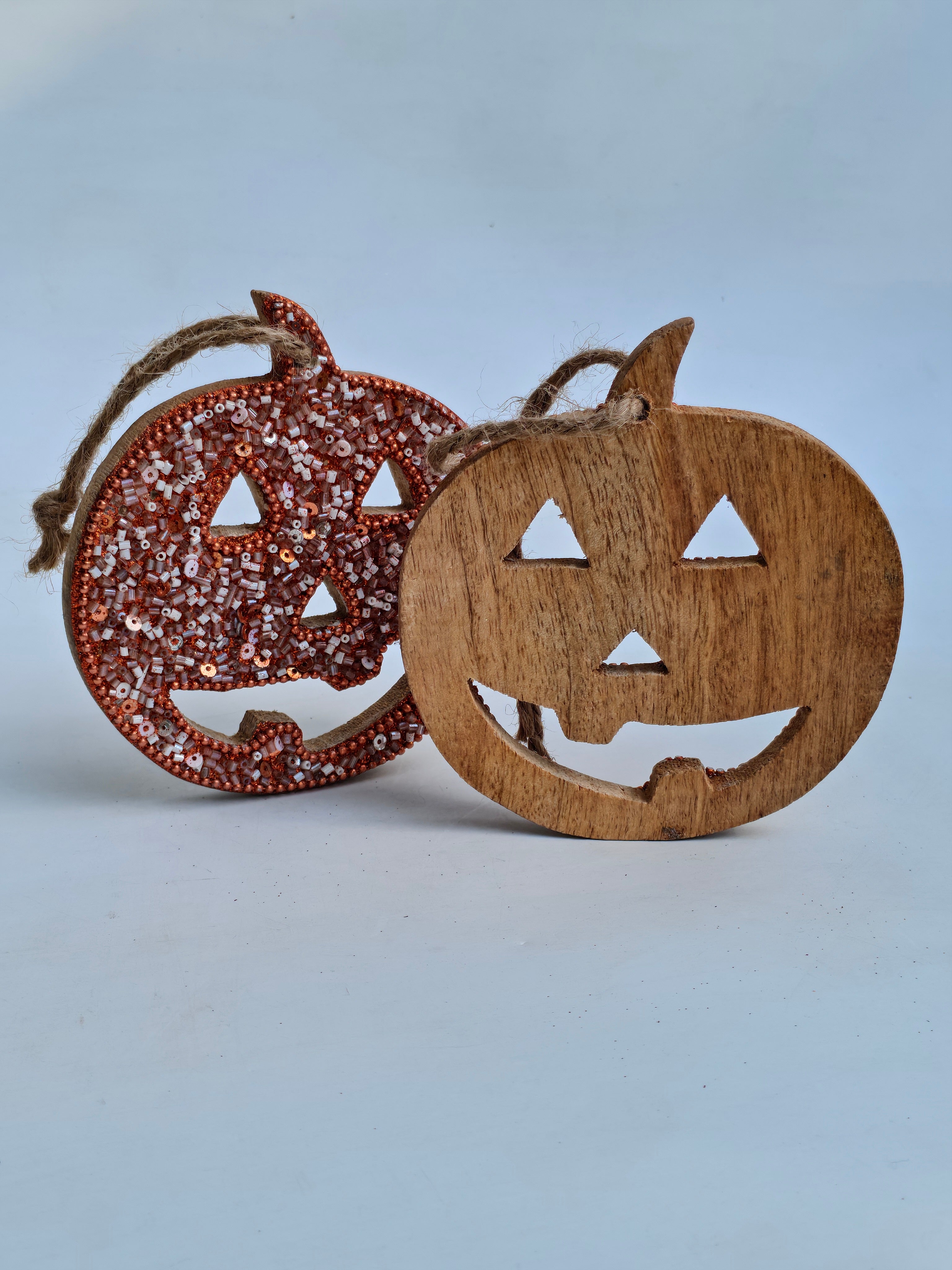 Sparkling Beaded Jack-O'-Lantern Ornament
