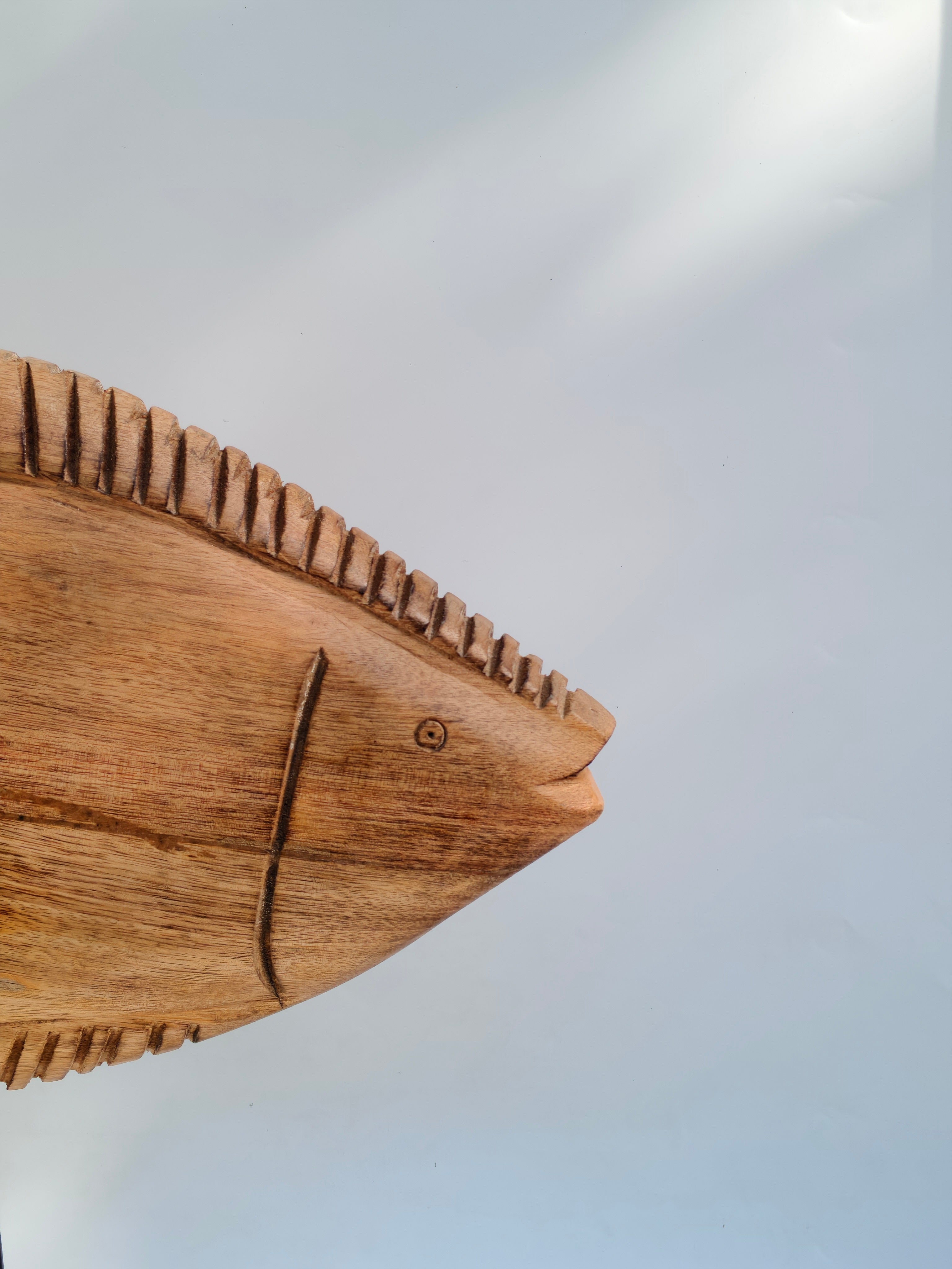 Hand-Carved Wooden Tropical Fish Sculpture