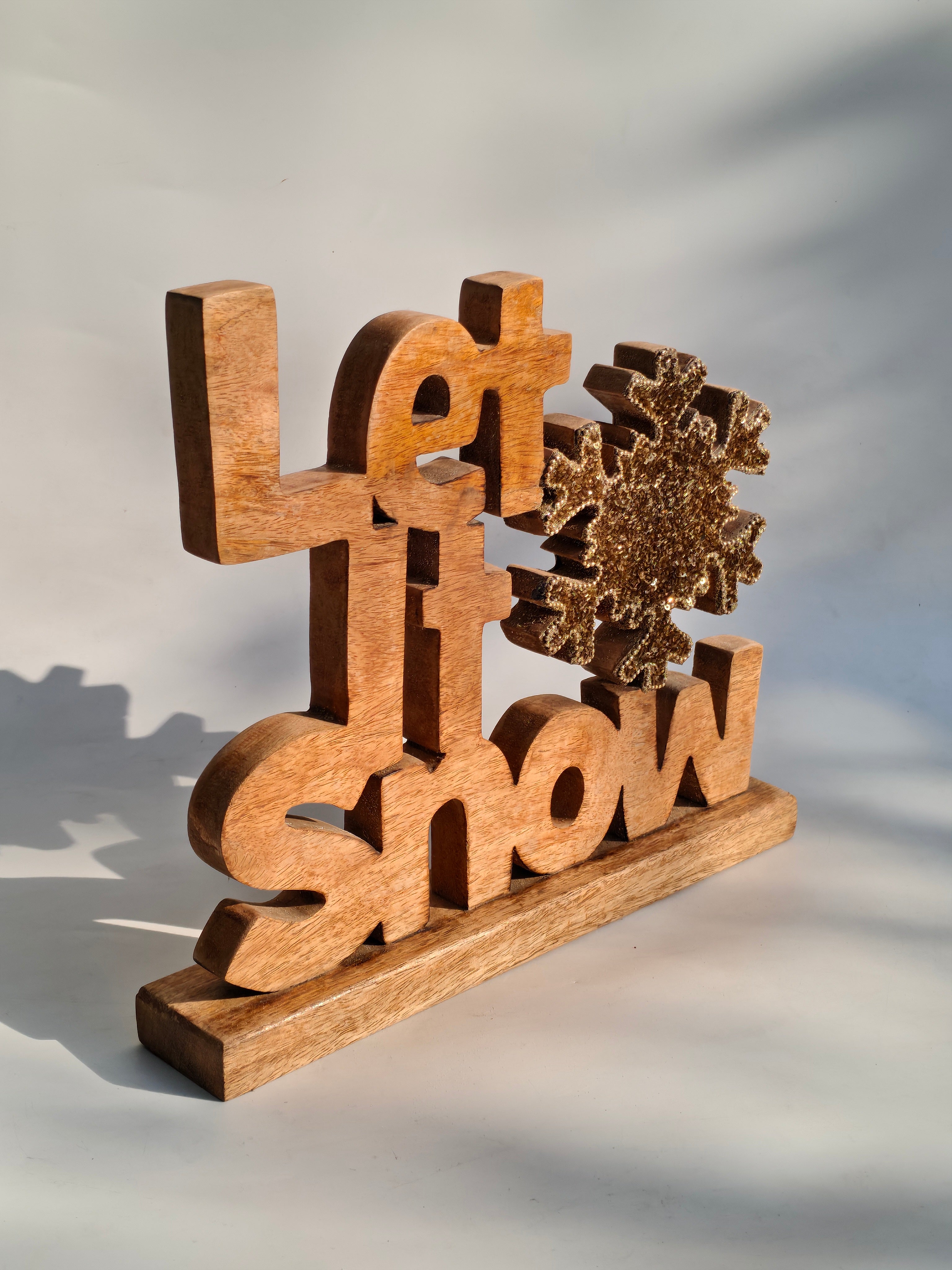Wooden “Let It Snow” Tabletop Décor