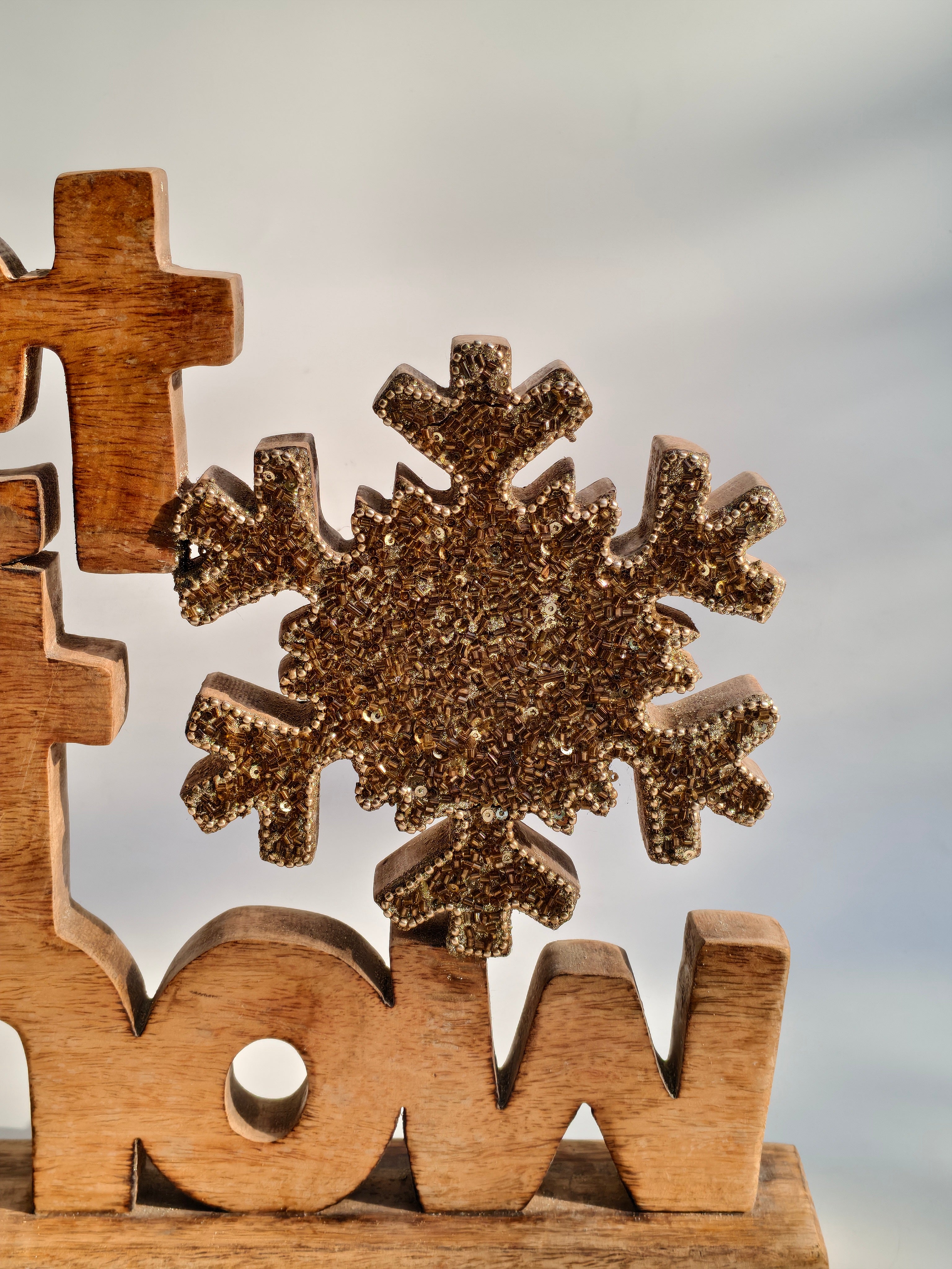 Wooden “Let It Snow” Tabletop Décor