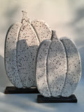 Speckled White Wooden Pumpkins