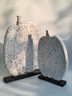 Speckled White Wooden Pumpkins