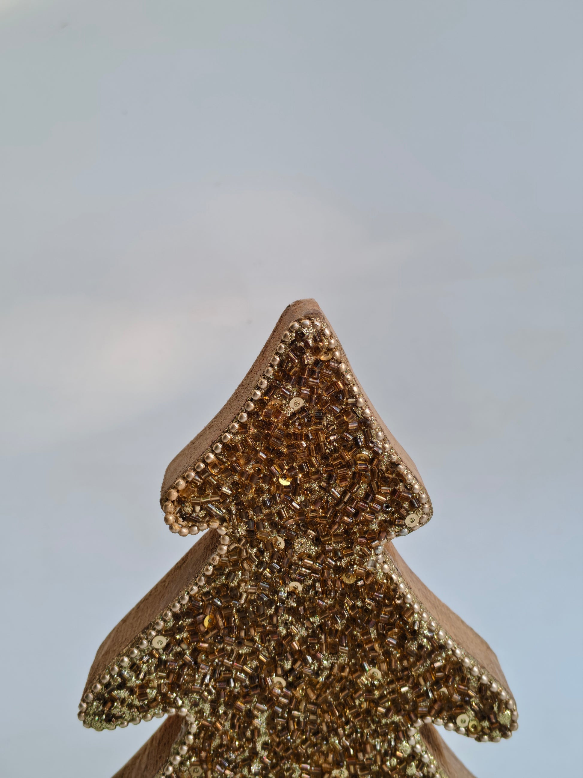 Small Sparkling Gold Beaded Christmas Tree
