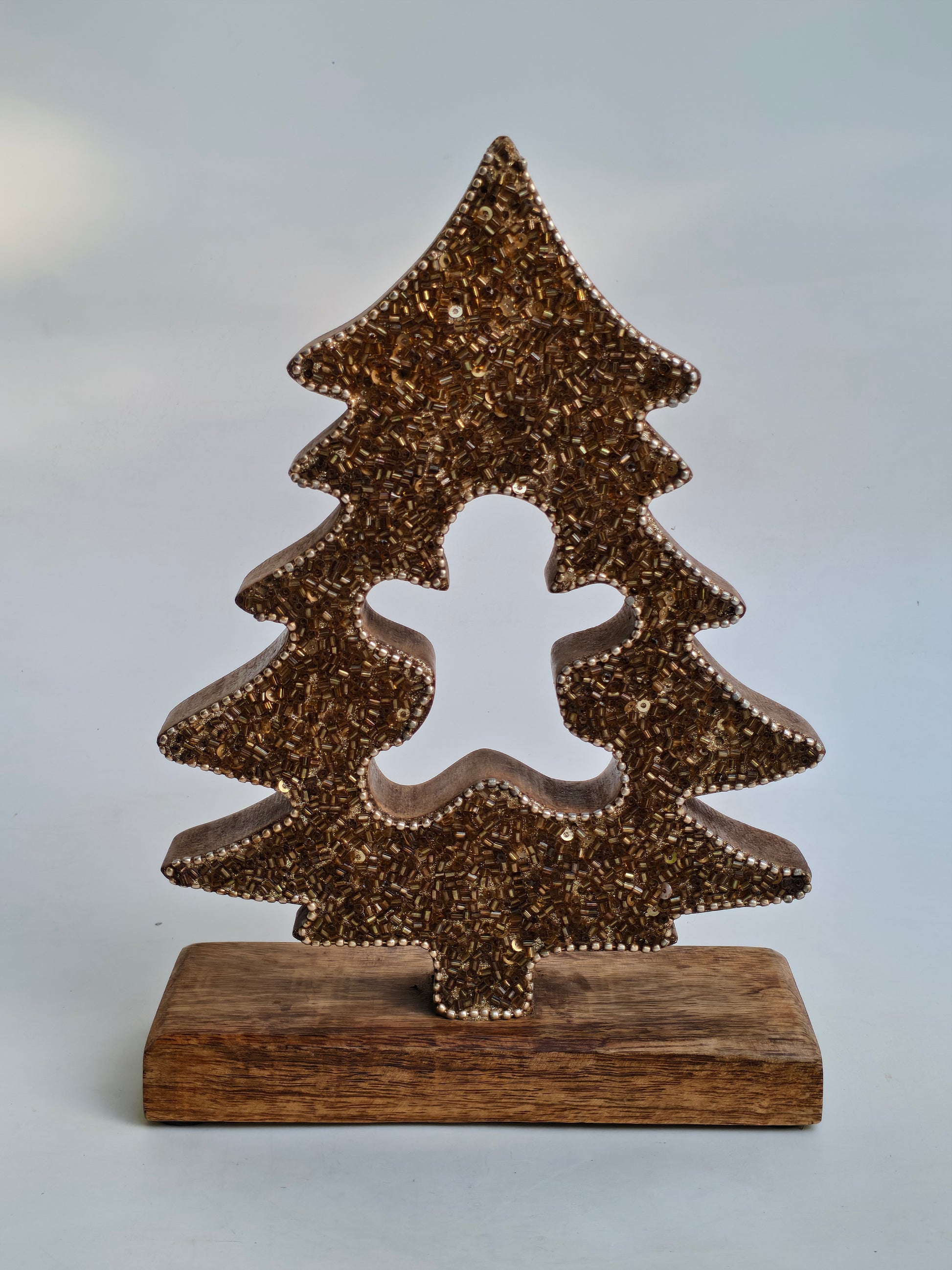 Sparkling Gold Glitter Christmas Tree Decor