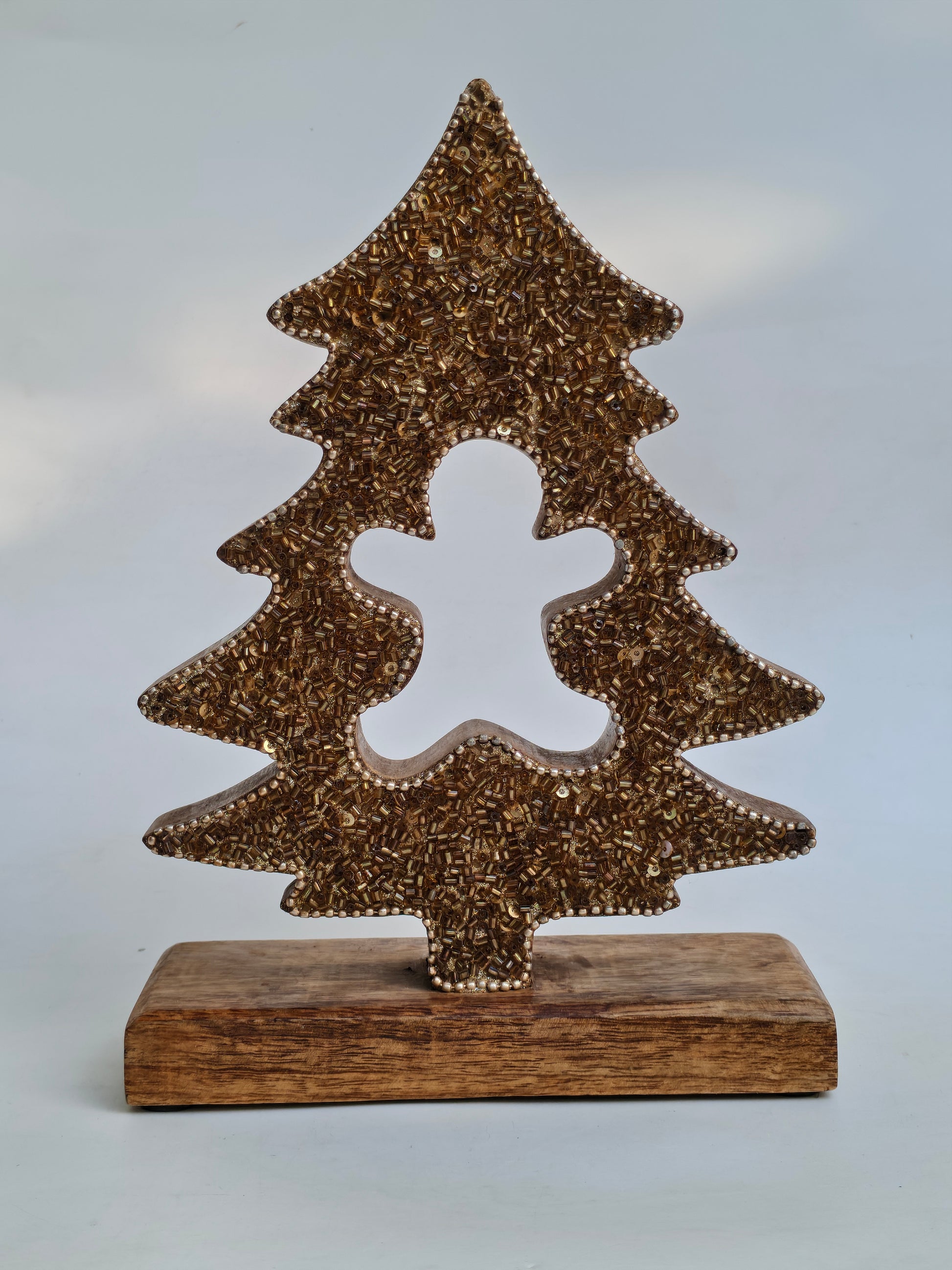 Sparkling Gold Glitter Christmas Tree Decor