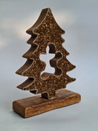 Sparkling Gold Glitter Christmas Tree Decor