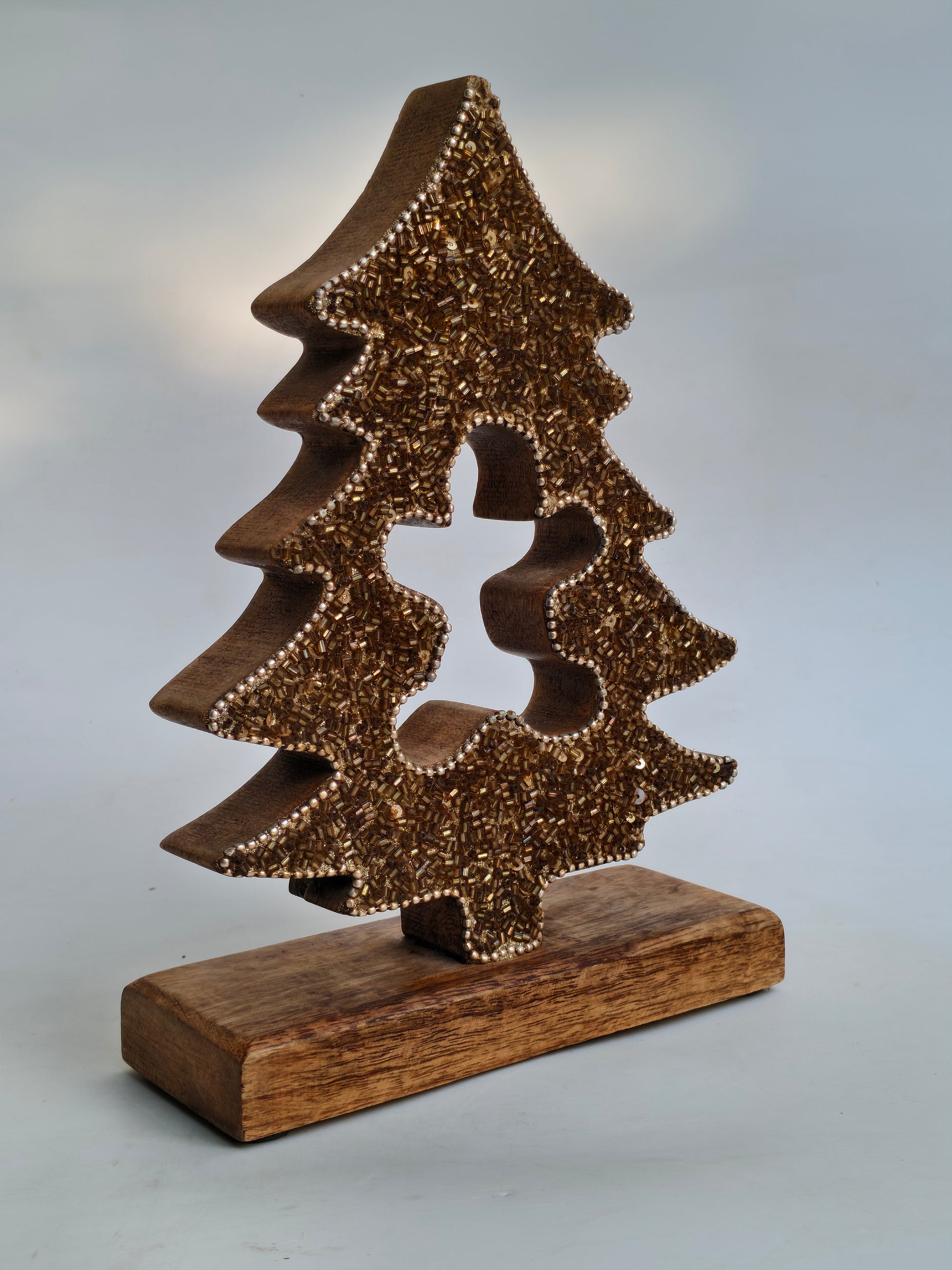 Sparkling Gold Glitter Christmas Tree Decor