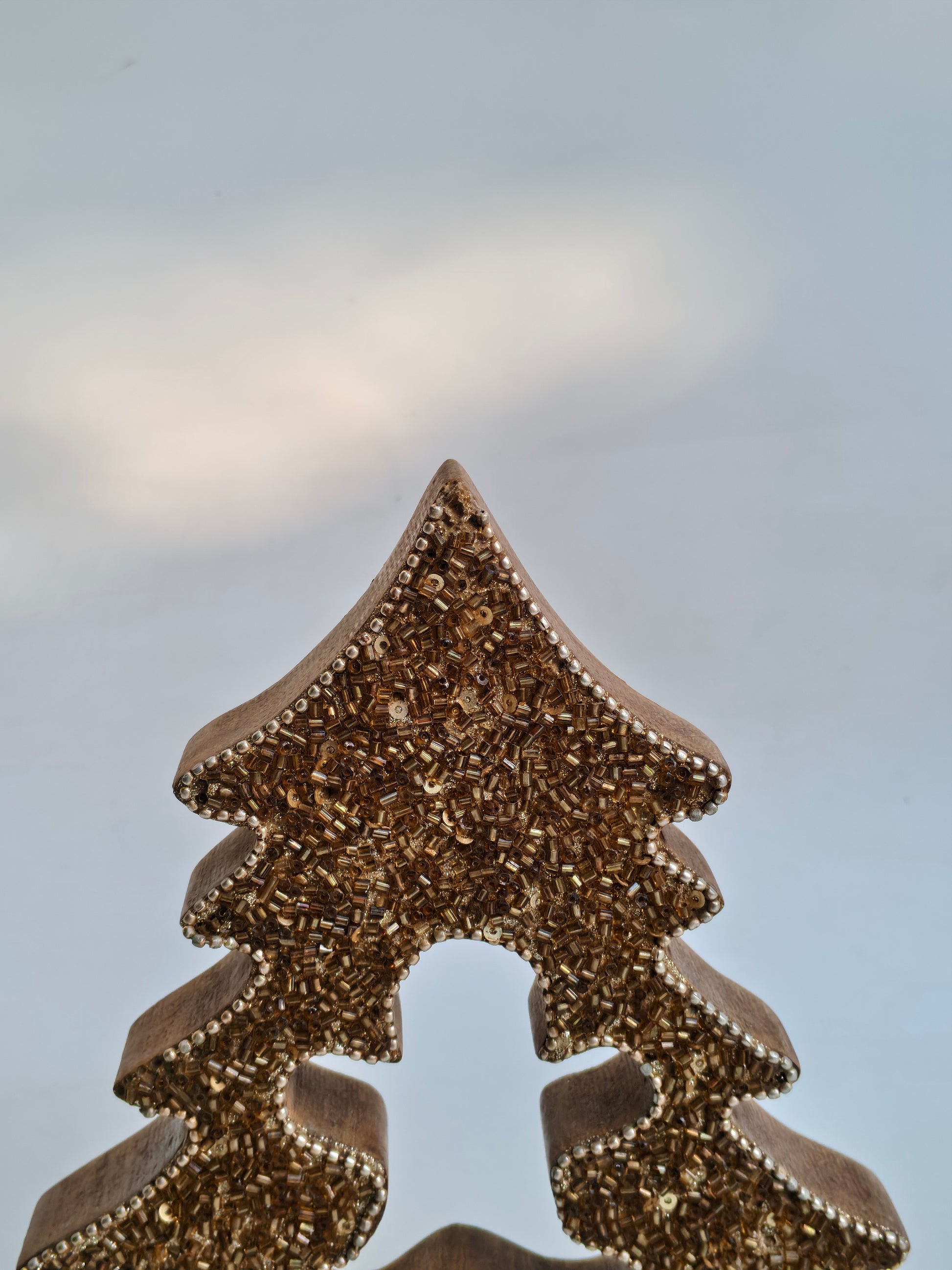 Sparkling Gold Glitter Christmas Tree Decor