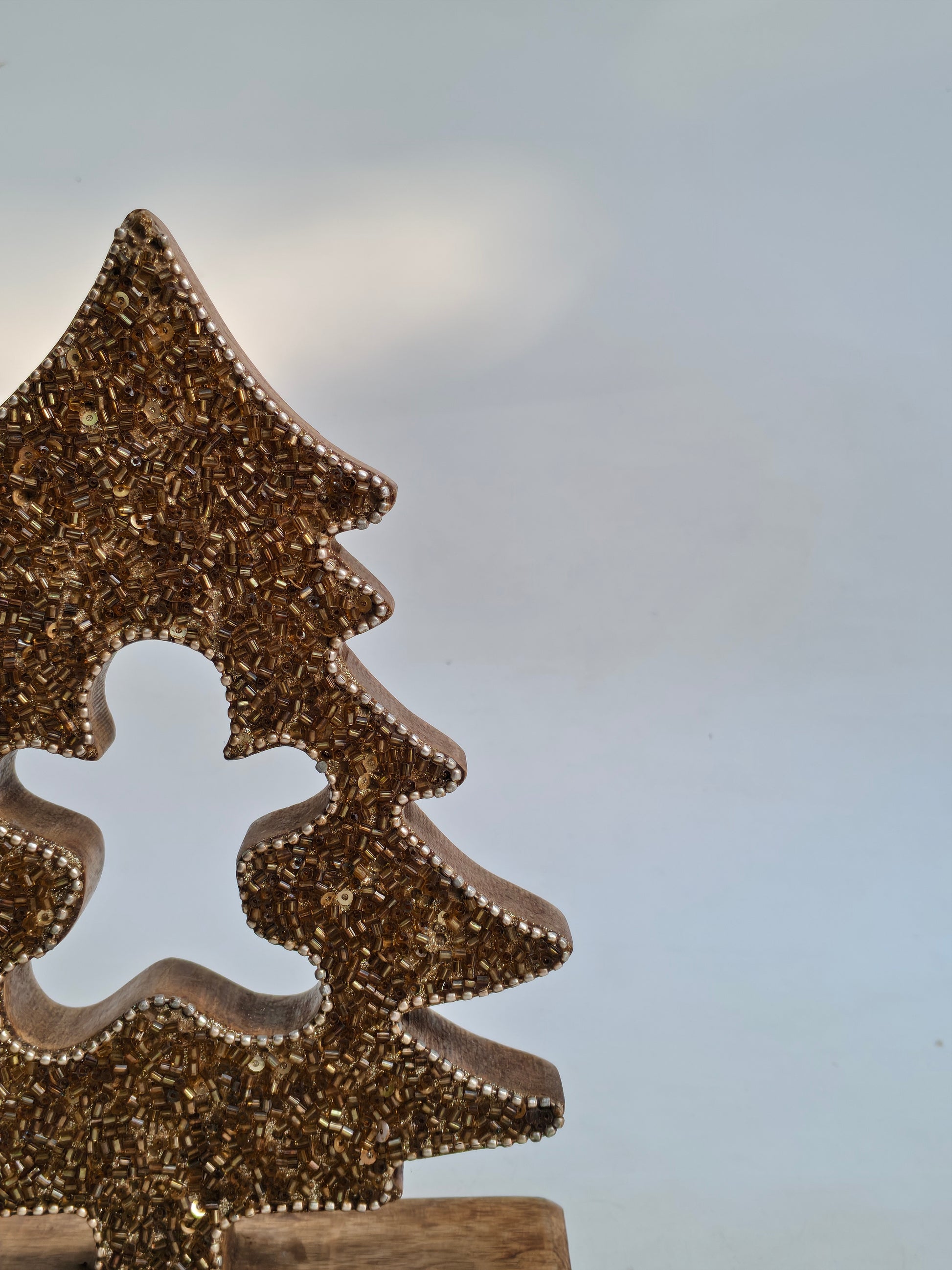 Sparkling Gold Glitter Christmas Tree Decor